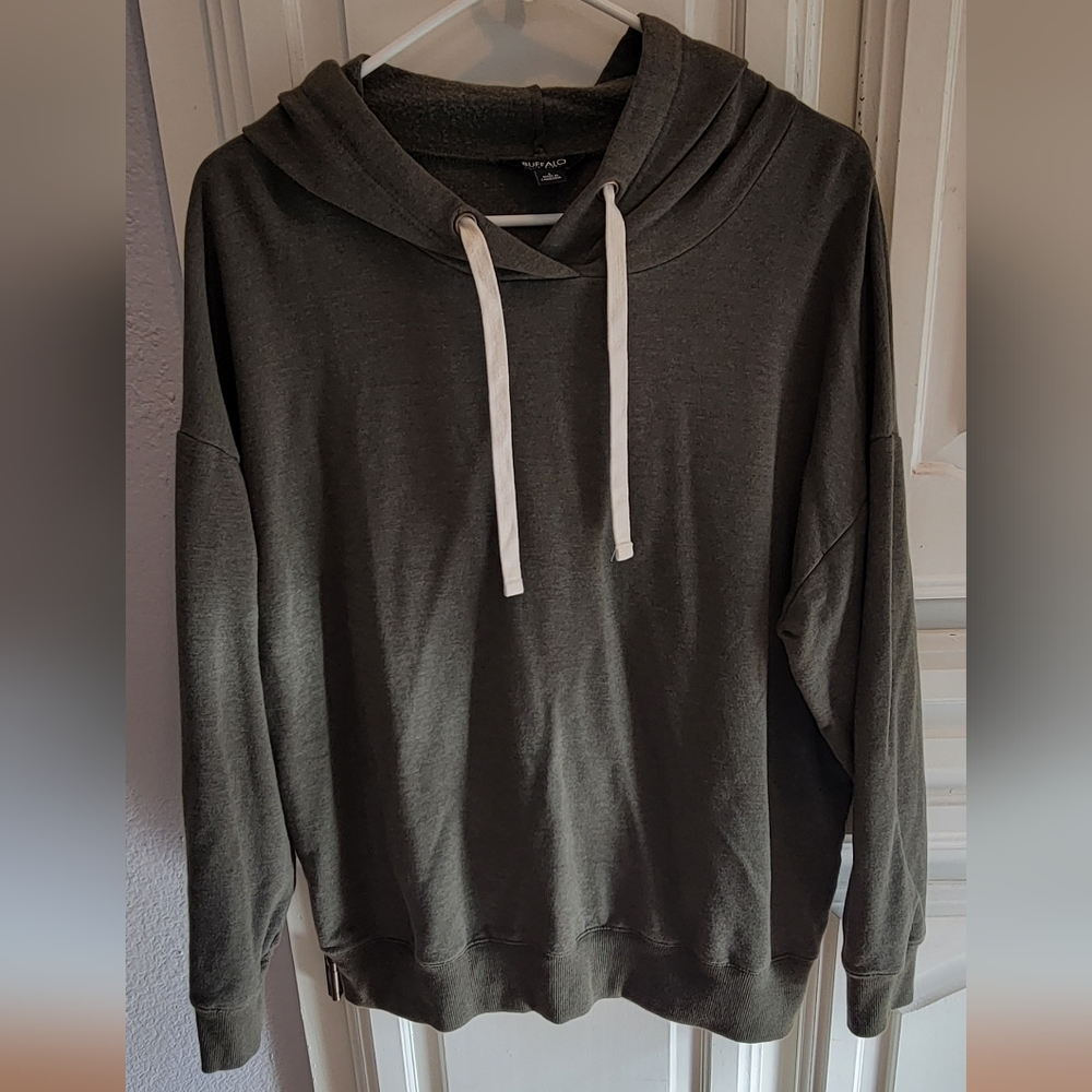 Buffalo David Bitton Women's Olive Green Hoodie Sz Large